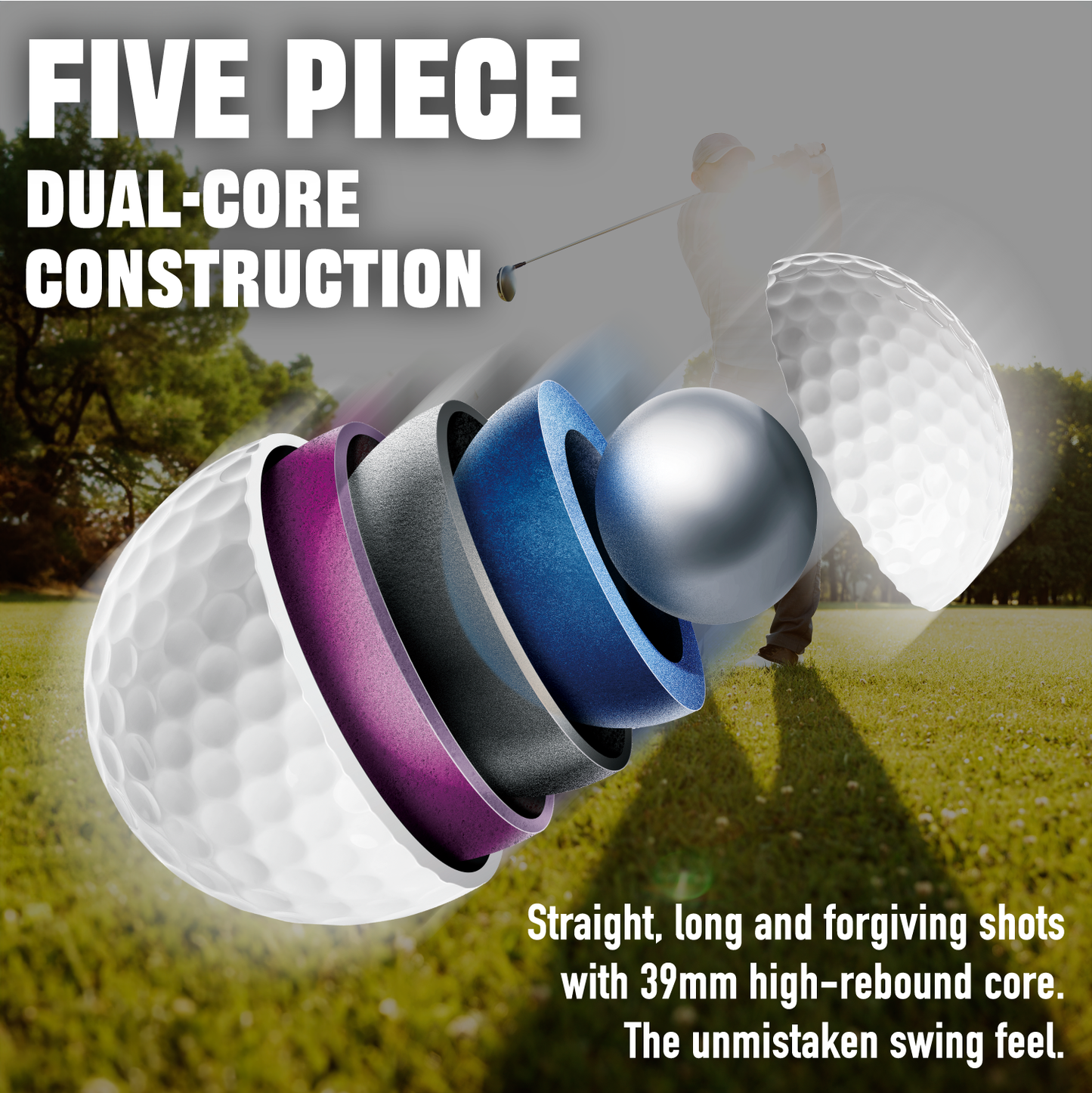 Agape M Power 5 Black Golf Ball 12 ball pack | Best Golf Gift