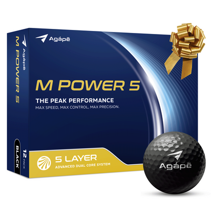 Agape M Power 5 Black Golf Ball 12 ball pack | Best Golf Gift